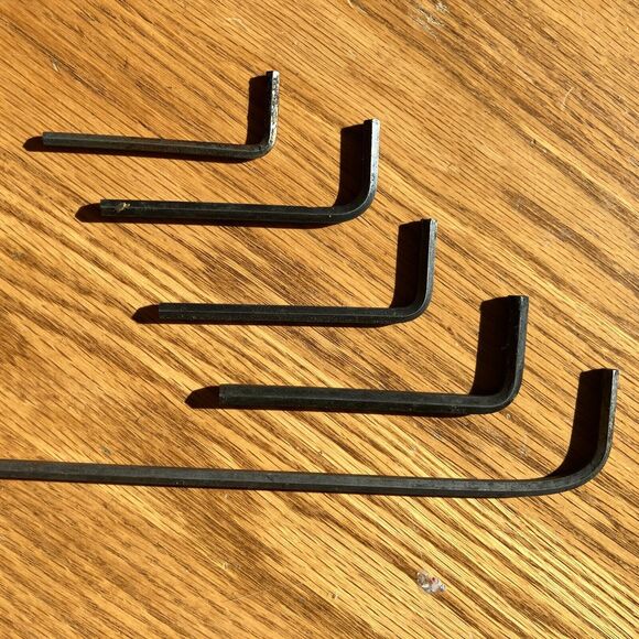 Hex Key Lot of 5 Long Arm Hex Key Allen - Picture 2 of 7